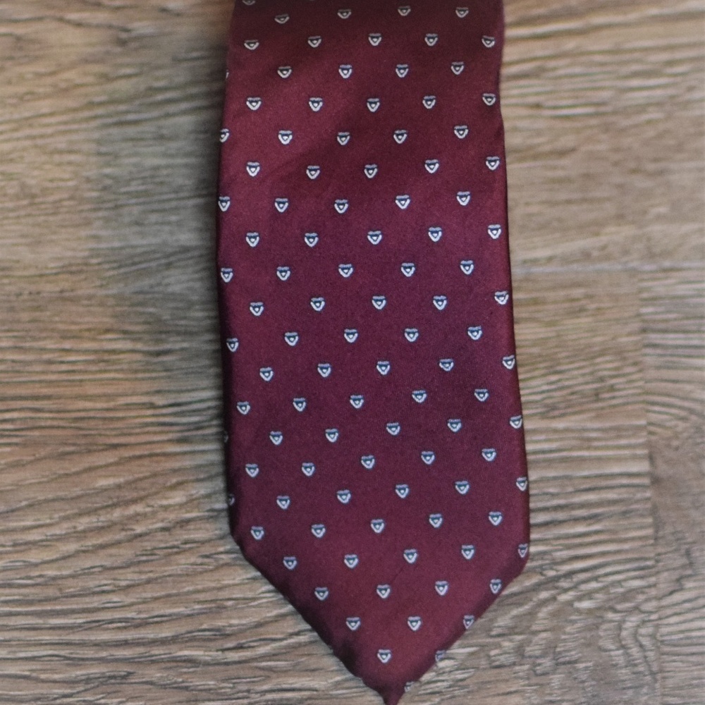 CHRISTIAN DIOR Cravates Burgundy Silk Tie - Picture 3 of 5